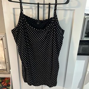 Twisted Tee Tank Top Black with Cream Dots size 4